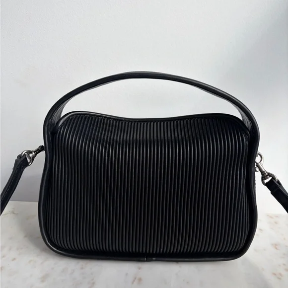 Calvin Klein Ribbed Black Shoulder Bag - Picture 4 of 5